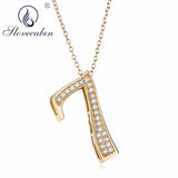 925 Silver Female No 9 Pendant CZ Japan 7 8 Pendant Necklace