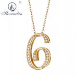 925 Silver Long Chain 6 Pendant Necklace Birthday Christmas Jewelry