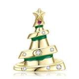 S925 Sterling Silver Zircon Pendant Christmas Tree Necklace