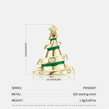 S925 Sterling Silver Zircon Pendant Christmas Tree Necklace