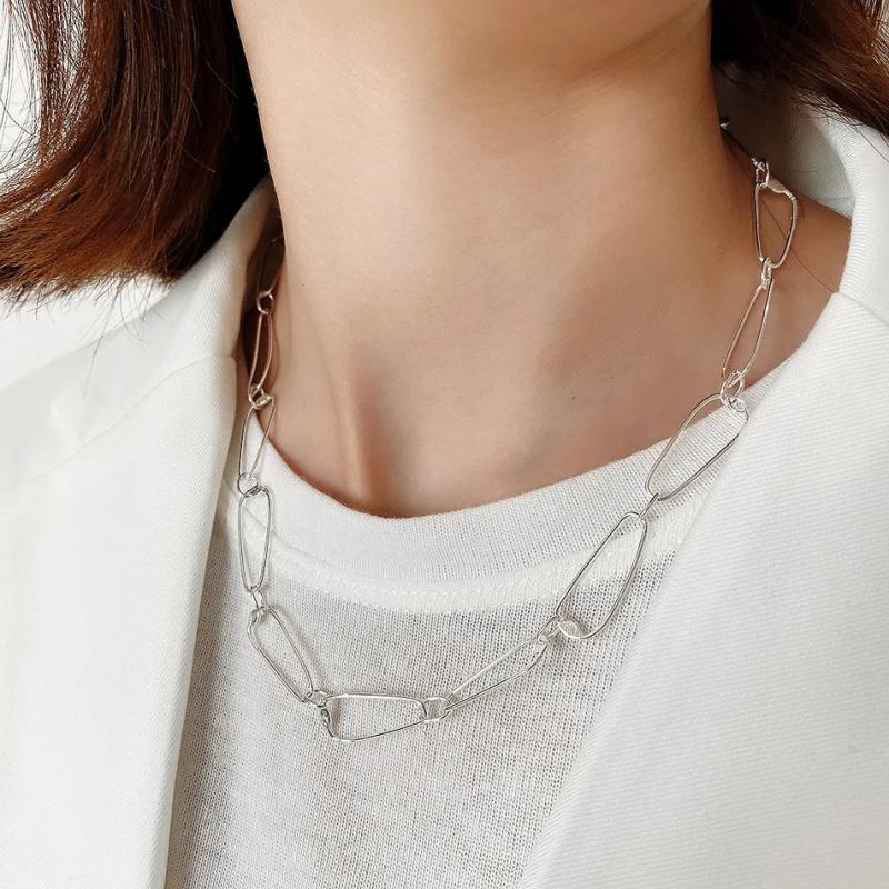 SHANICE 925 Sterling Silver Geometric Necklace for Women