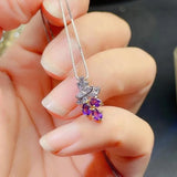 Purple Amethyst Gemstone Pendant for Girl Fine Necklace Good Cut