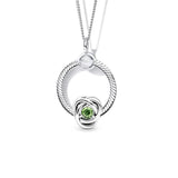 August Eternity Circle Charm Necklace Set For Womens
