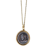 Ancient Rome Antique Coin Necklace 925 Sterling Silver Double-Sided Embo...
