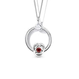 July Eternity Circle Charm Necklace Set For Womens