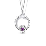 February Eternity Circle Charm Necklace Set DIY Logo Charm Necklaces