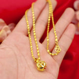 14K Flower Ball Pendant Necklace for Wedding