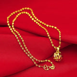 14K Flower Ball Pendant Necklace for Wedding