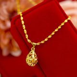 14K Flower Ball Pendant Necklace for Wedding