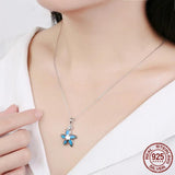Opal Spring Flower Pendant Necklace 925 Sterling Silver Necklaces