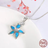 Opal Spring Flower Pendant Necklace 925 Sterling Silver Necklaces