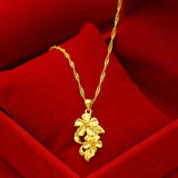Little Flower Pendant Necklace 18K Women's Wedding Jewelry