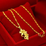 Little Flower Pendant Necklace 18K Women's Wedding Jewelry