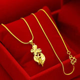 Little Flower Pendant Necklace 18K Women's Wedding Jewelry