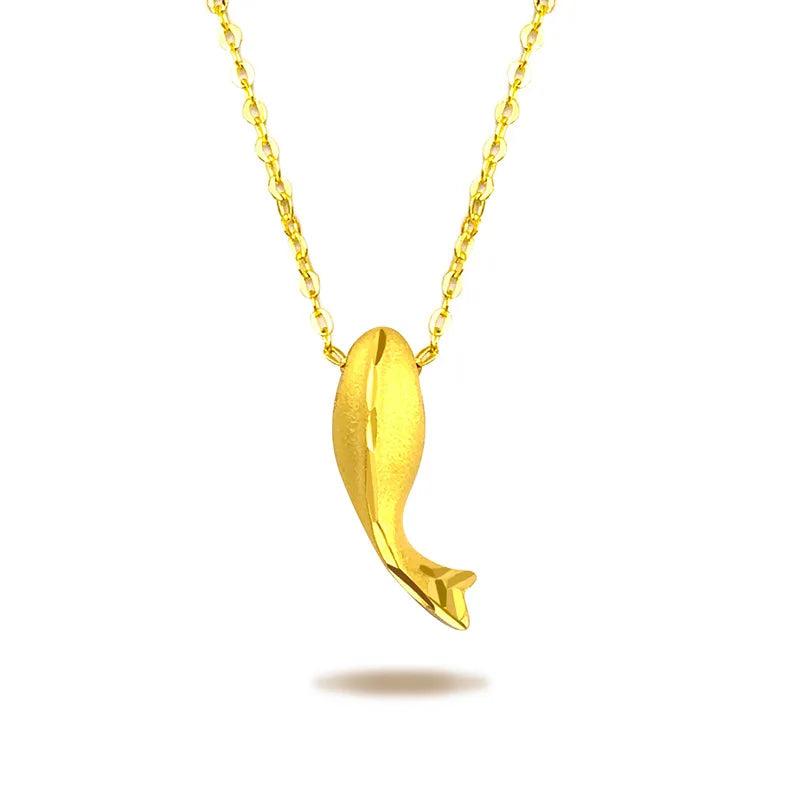 14K Fish Dolphin Necklace Choker Women's Wedding Pendant Jewelry Gift