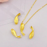 14K Fish Dolphin Necklace Choker Women's Wedding Pendant Jewelry Gift