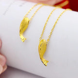 14K Fish Dolphin Necklace Choker Women's Wedding Pendant Jewelry Gift
