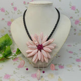 Real Pearl Shell Flower Necklace Pink Pearls Fine Jewelry for Women