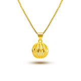 24K Wedding Engagement Pendant Necklace for Women Hollow Ball Chain Jewelry