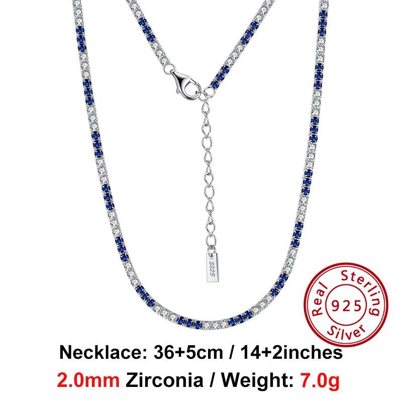 925 Silver Clear CZ Tennis Chain Necklace