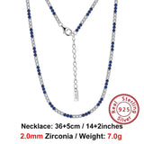 925 Silver Clear CZ Tennis Chain Necklace