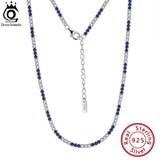 925 Silver Clear CZ Tennis Chain Necklace
