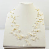 Real Freshwater Pearl Necklace 3-8mm Baroque AA Pearls Fish Line Women Jewelry