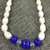 7-8mm Akoya Freshwater Rice Pearl & Dark Opal Necklace