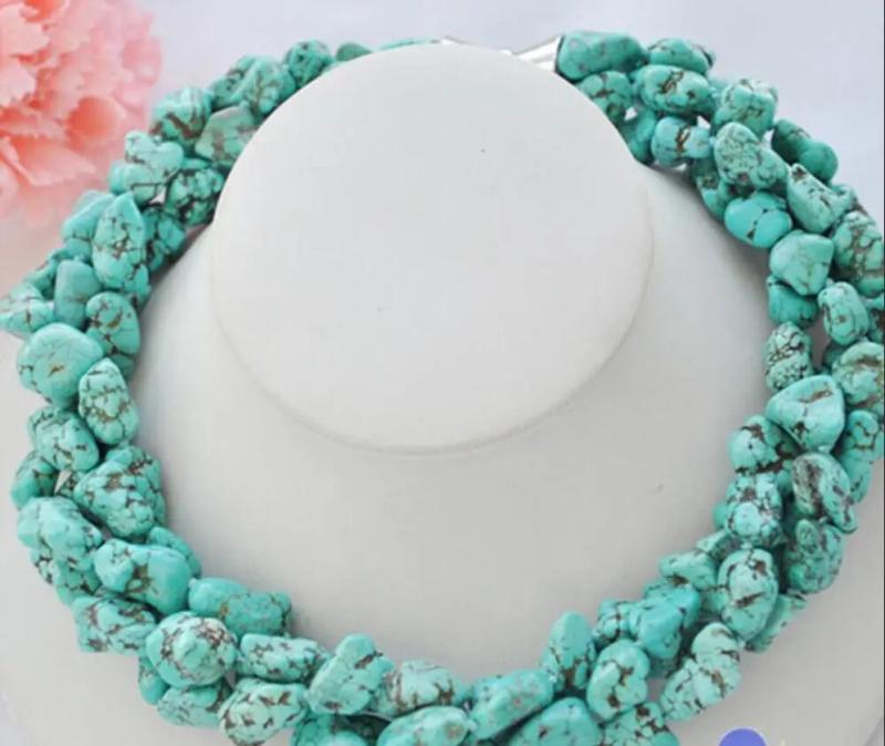 Turquoise Stone Necklace with Magnet Clasp
