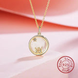 925 Silver Rabbit Charm Necklace, Freshwater Pearl Animal Sign Jewelry