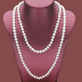 9-10mm Freshwater Pearl Sweater Chain Multilayer Necklace