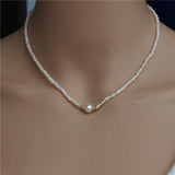 Freshwater Pearl Necklace Mini Baroque Pendant Clavicle