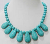Turquoise Gem Necklace 18''