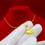 18K Cygnet Clavicle Necklace Chain 999 Fine Jewelry