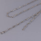 925 Silver Bamboo Link Chain Necklace Unisex Jewelry