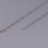925 Silver Bamboo Link Chain Necklace Unisex Jewelry