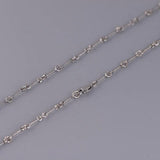 925 Silver Bamboo Link Chain Necklace Unisex Jewelry