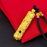 24k Golden Dragon Pendant Necklace Men Chain