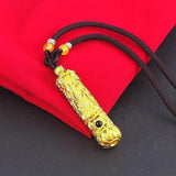 24k Golden Dragon Pendant Necklace Men Chain