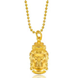 24K Yellow Auspicious Cloud Avalokitesvara Pendant Necklace for Women Men