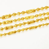 Men's 24K Plated Necklace Hexagon Buddha Bamboo Chain Clavicle Necklace