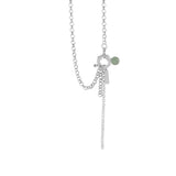 Aventurine Ball S925 Silver Necklace Tassel Chain Fine 925 Jewelry