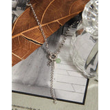 Aventurine Ball S925 Silver Necklace Tassel Chain Fine 925 Jewelry