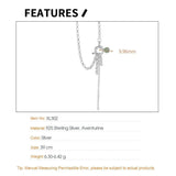 Aventurine Ball S925 Silver Necklace Tassel Chain Fine 925 Jewelry