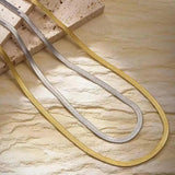 925 Silver 2.1mm Snake Bone Chain Necklace Women Ins Jewelry Plated 18K Choker
