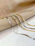 925 Silver 2.1mm Snake Bone Chain Necklace Women Ins Jewelry Plated 18K Choker
