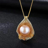 S925 Silver Freshwater Pearl Necklace 18k Shell Plated Pendant