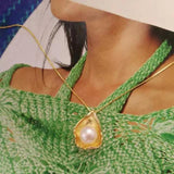 S925 Silver Freshwater Pearl Necklace 18k Shell Plated Pendant