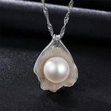 925 Silver Pearl Pendant Necklace & Shell Earrings Set