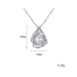 925 Silver Pearl Pendant Necklace & Shell Earrings Set